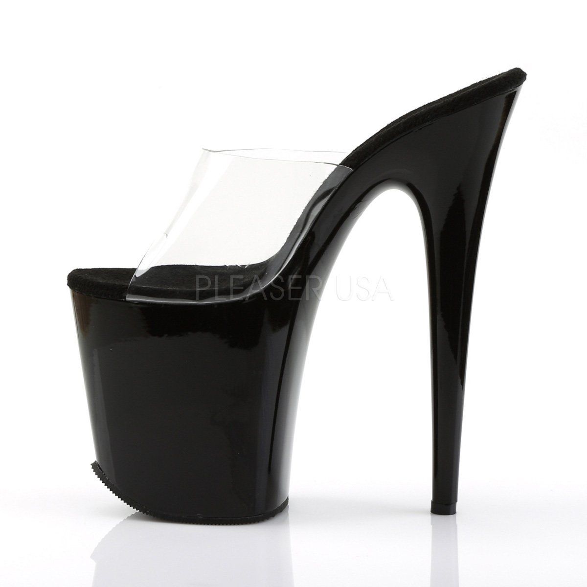 FLAMINGO-801 Clear/Black Slide Pleaser