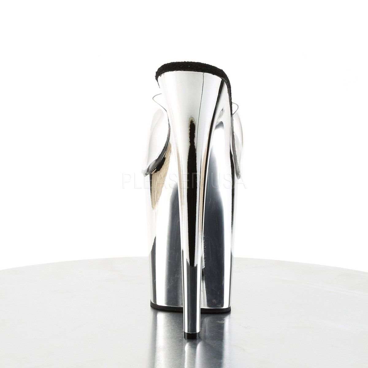 FLAMINGO-801 Clear/Silver Chrome Slide Pleaser