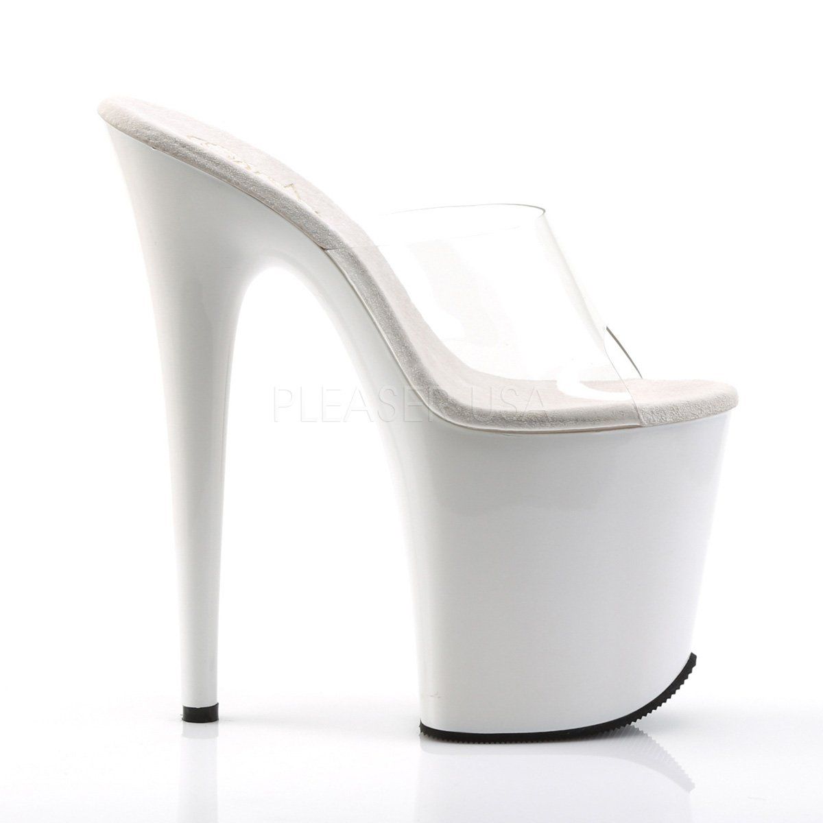 FLAMINGO-801 Clear/White Slide Pleaser