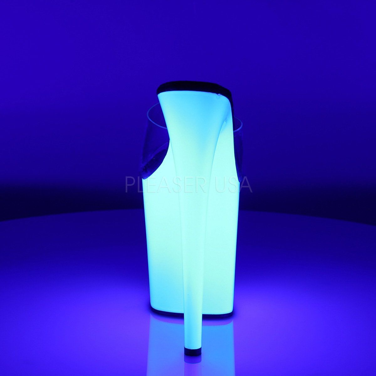 FLAMINGO-801UV Clear/Neon White Slide Pleaser