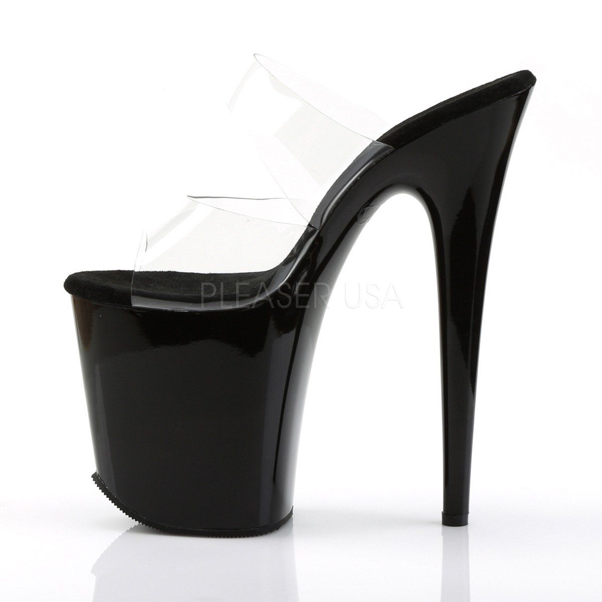 FLAMINGO-802 Clear/Black Slide Pleaser