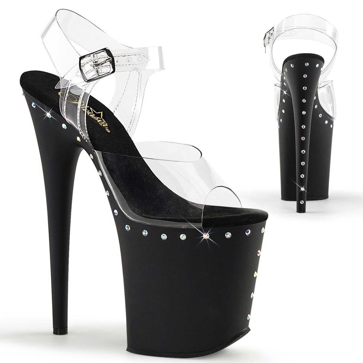FLAMINGO-808ABLS Clear Platform Sandal Pleaser