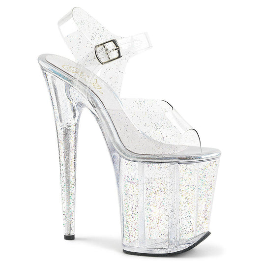 FLAMINGO-808MMG Clear Platform Sandal Pleaser