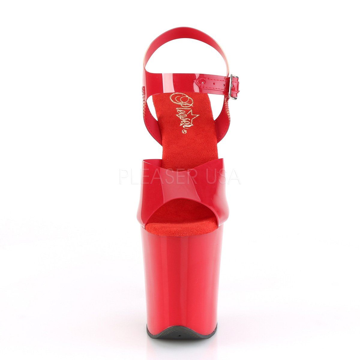 FLAMINGO-808N Red (Jelly-Like) TPU/Red Platform Sandal Pleaser