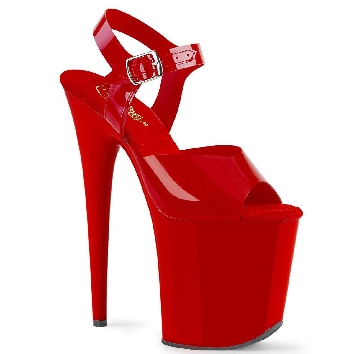 FLAMINGO-808N Red (Jelly-Like) TPU/Red Platform Sandal Pleaser