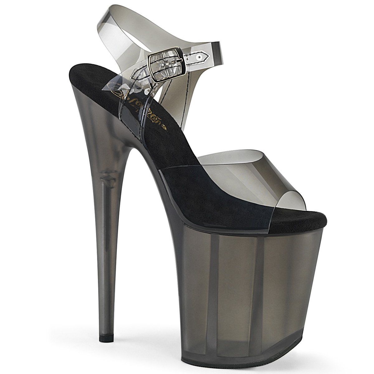 FLAMINGO-808N-T Black Gradient TPU/Smoke Tinted Platform Sandal Pleaser