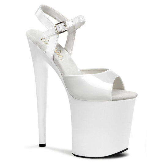 FLAMINGO-809 White Patent Platform Sandal Pleaser