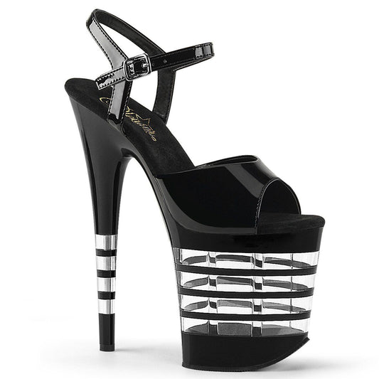 FLAMINGO-809LN Black Patent Platform Sandal Pleaser