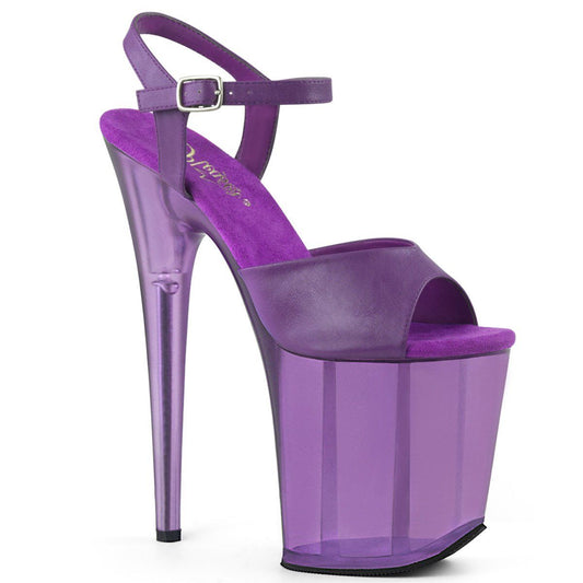 FLAMINGO-809T Purple Faux Leather/Frosted Purple Platform Sandal Pleaser