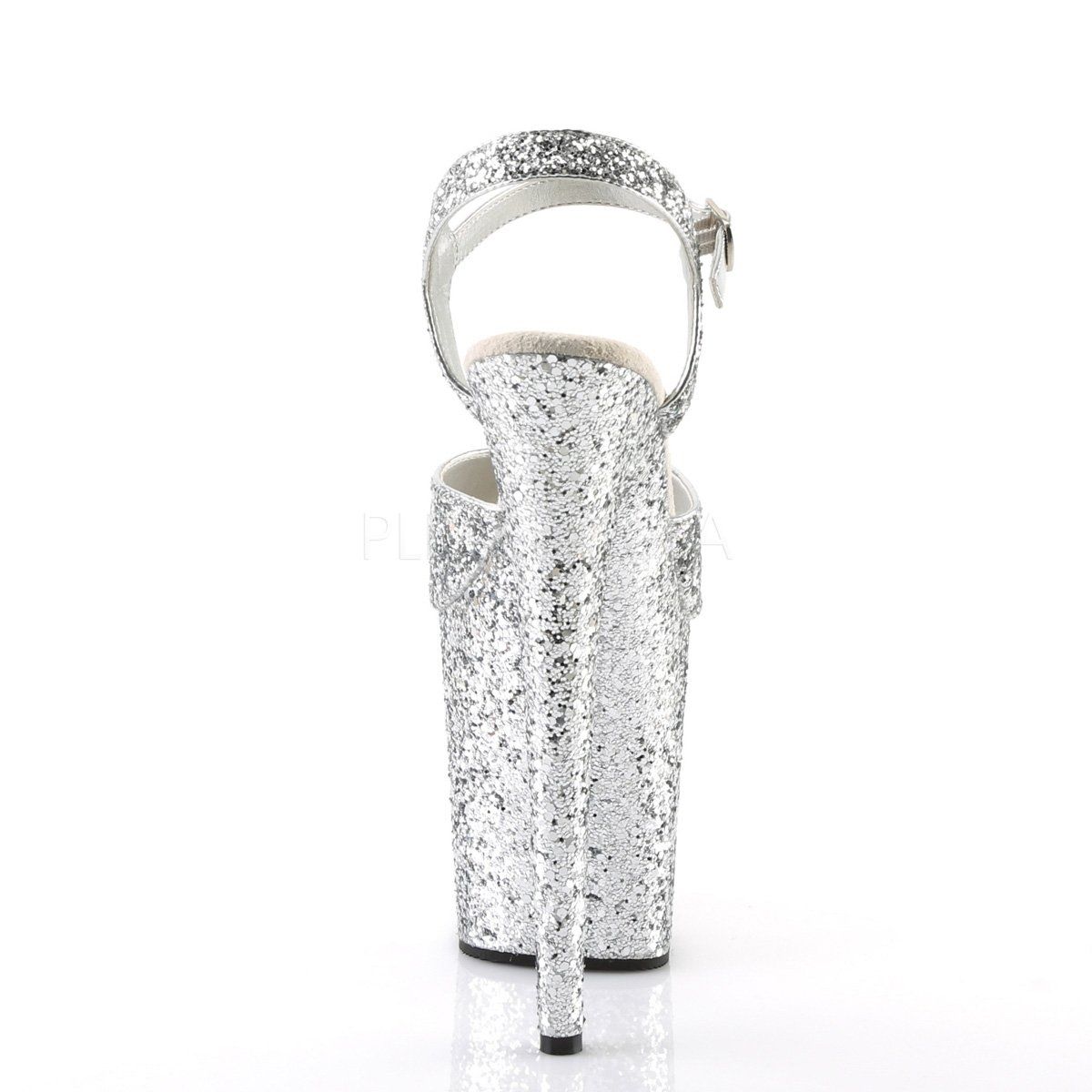 FLAMINGO-810LG Silver Glitter Platform Sandal Pleaser