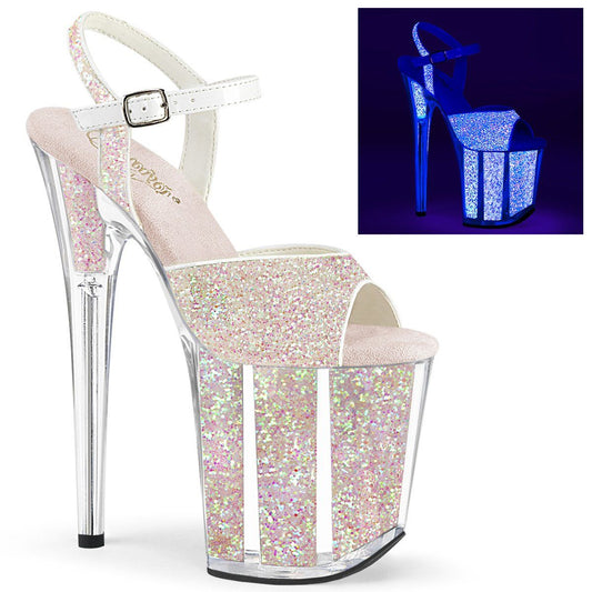 FLAMINGO-810UVG Neon Opal Glitter/Neon Opal Glitter Platform Sandal Pleaser