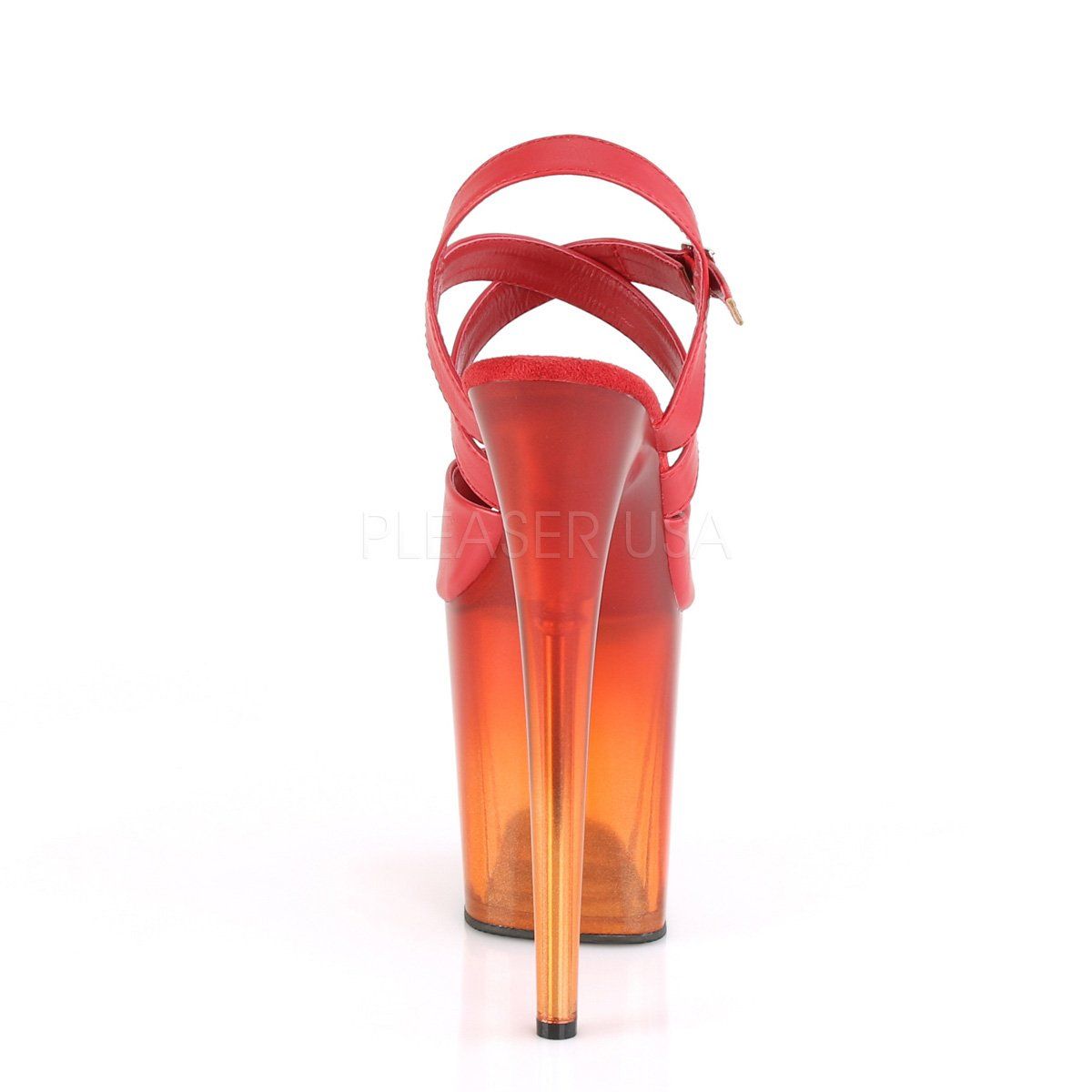 FLAMINGO-822T Red Faux Leather/Faded Red Platform Sandal Pleaser