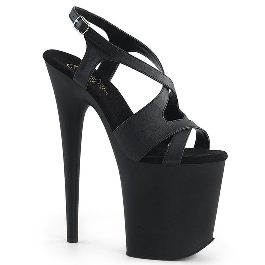 FLAMINGO-831 Black Pu/Black Mat Platform Sandal Pleaser