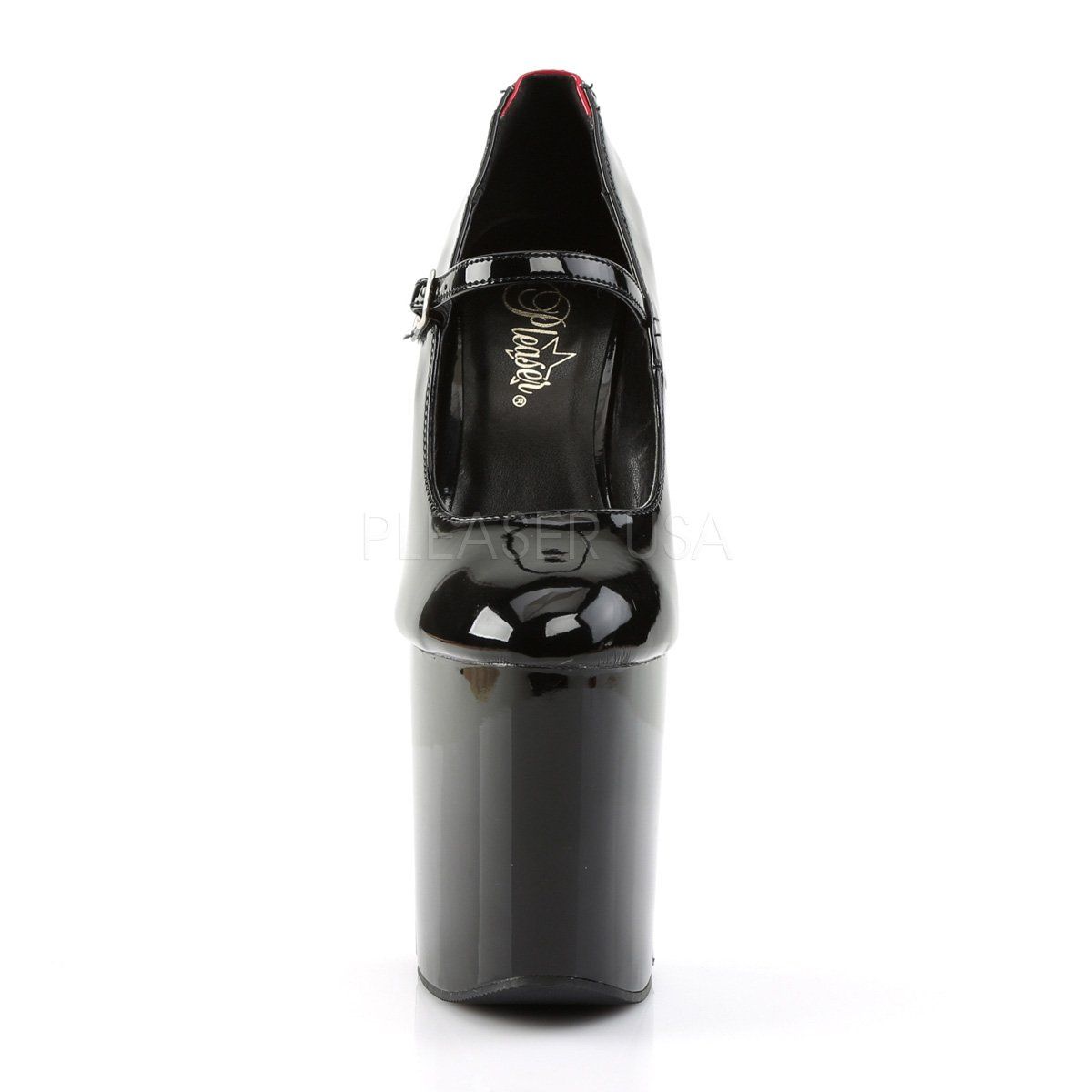 FLAMINGO-887FH Black-Red Patent/Black Mary Janes Pleaser
