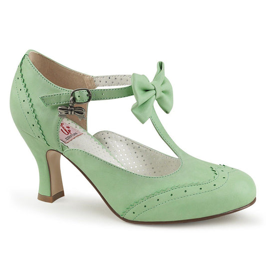 FLAPPER-11 Mint Faux Leather Pin Up Couture