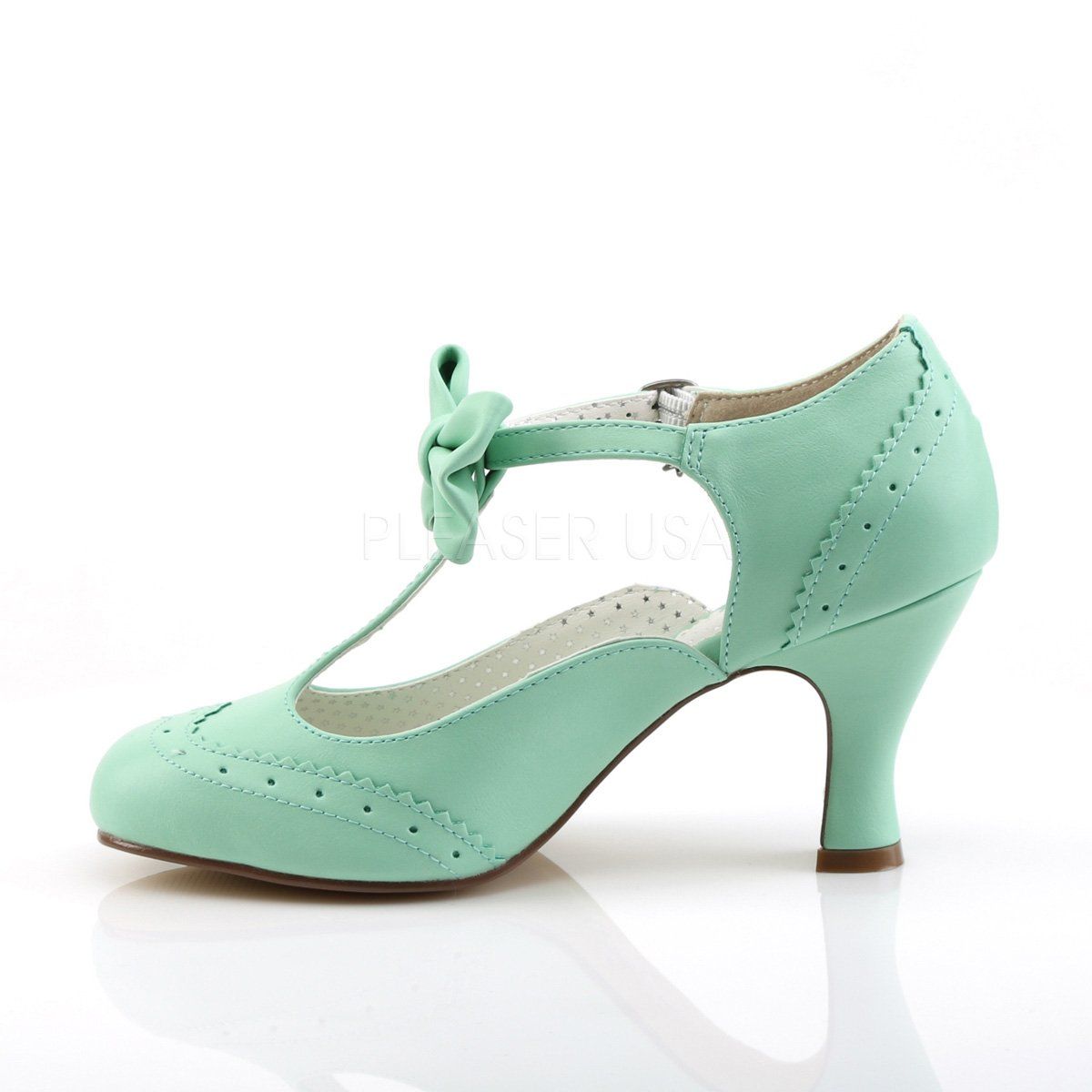 FLAPPER-11 Mint Faux Leather Pin Up Couture