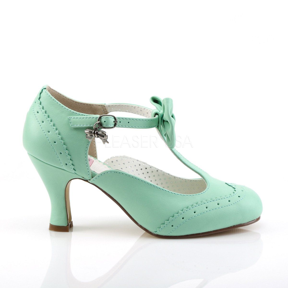 FLAPPER-11 Mint Faux Leather Pin Up Couture
