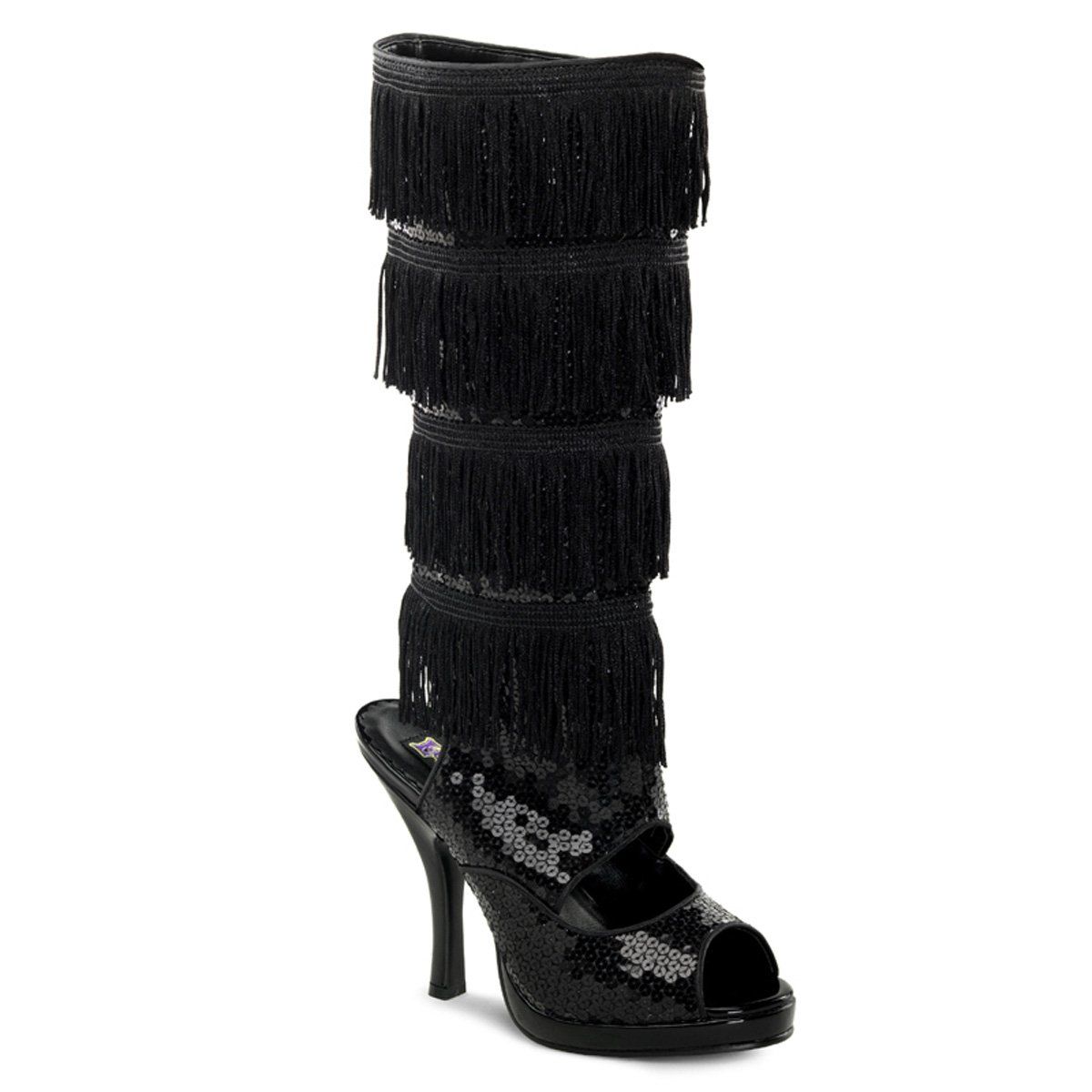 FLAPPER-168 Black Sequins Funtasma