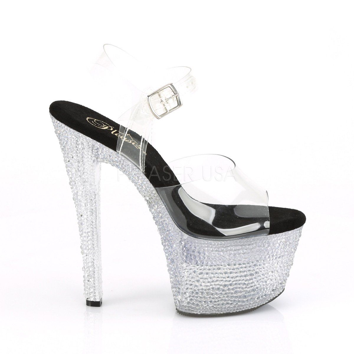 FLASHDANCE-708XTAL Clear Platform Sandal Pleaser