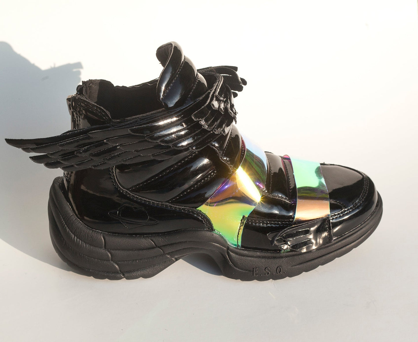 FLYH HI Winged Sneaker Black