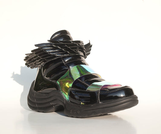 FLYH HI Winged Sneaker Black