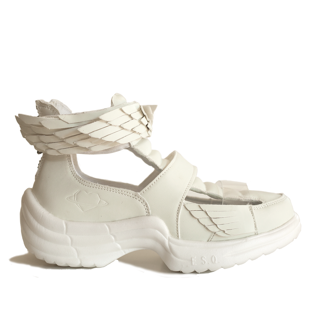 FLYH HI Winged Sneaker White (UV Reactive)