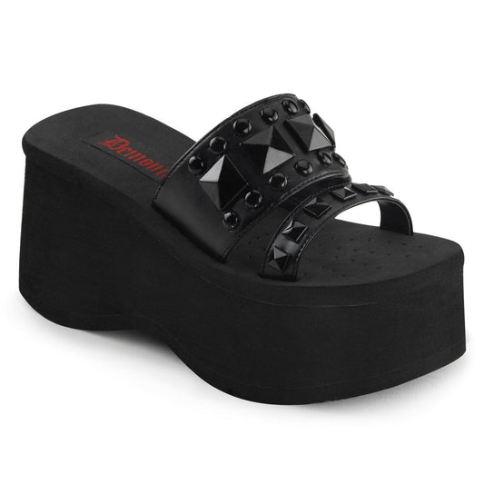 FUNN-18 Black Vegan Leather Slide Demonia