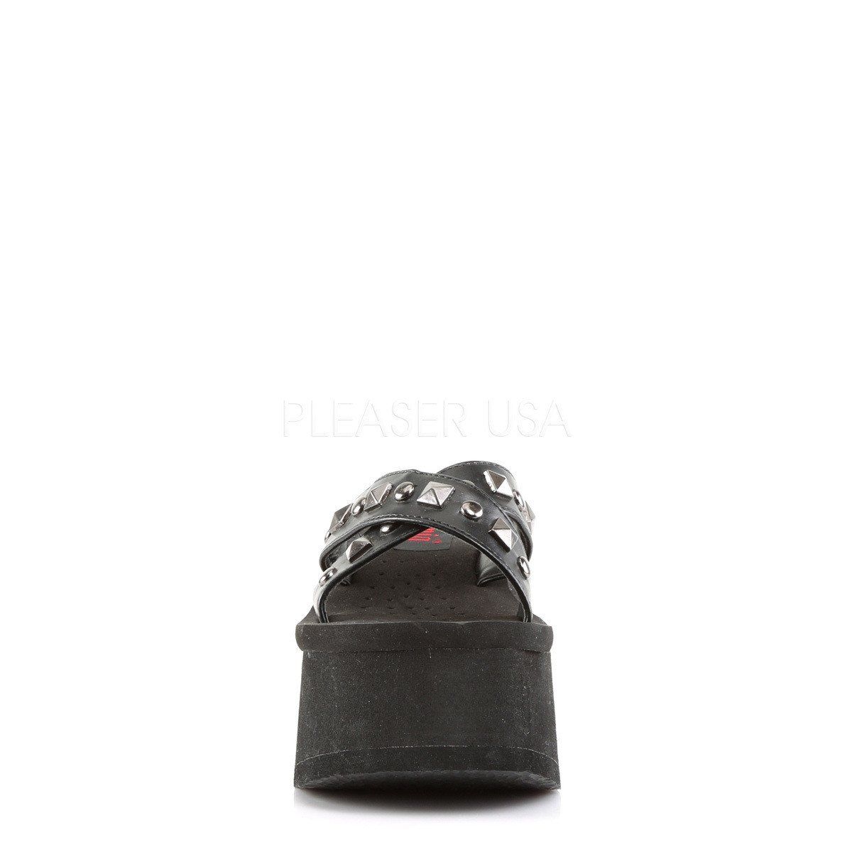 FUNN-29 Black Vegan Leather Slide Demonia