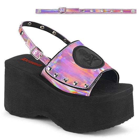 FUNN-32 Pink Hologram Sandal Demonia