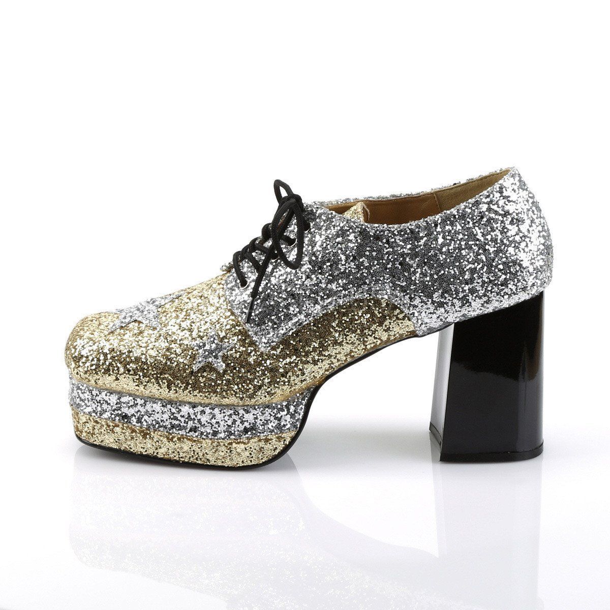 GLAMROCK-02 Silver-Gold Glitter Funtasma