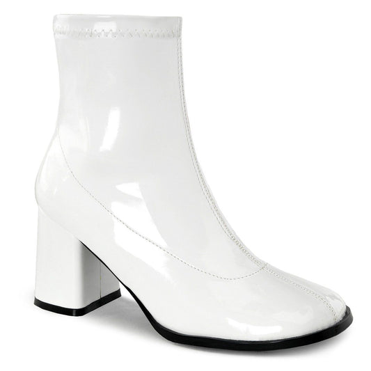 GOGO-150 White Stretch Patent Funtasma