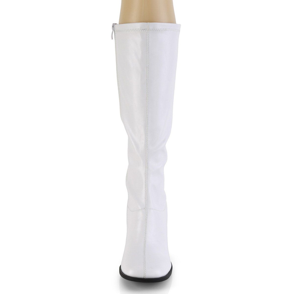 GOGO-300-2 White Stretch Faux Leather Funtasma