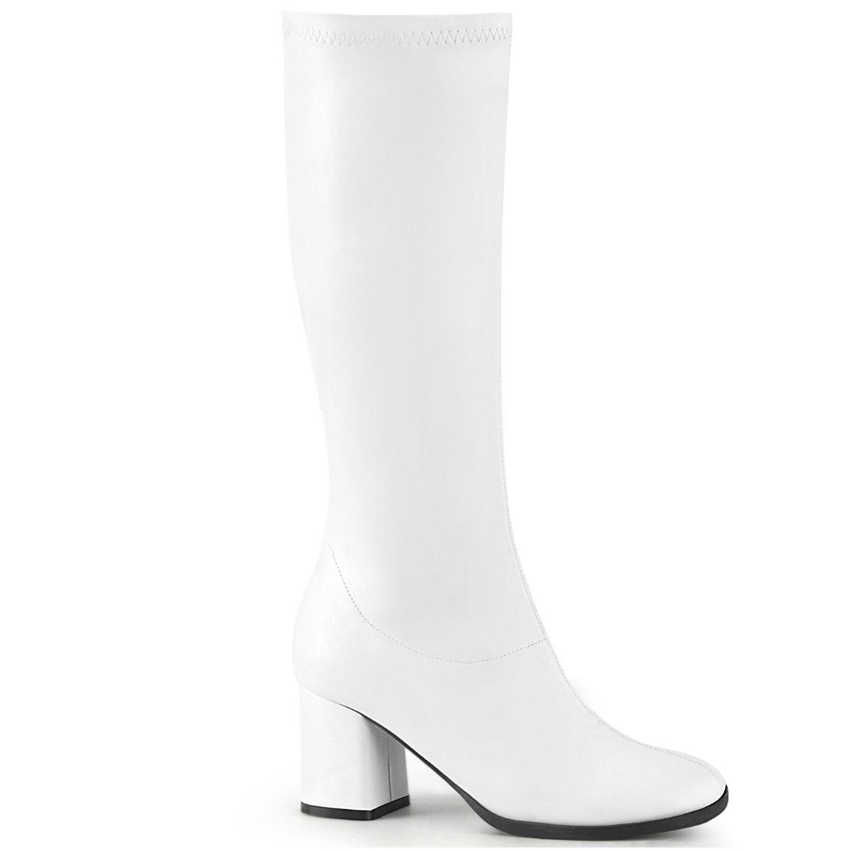 GOGO-300-2 White Stretch Faux Leather Funtasma