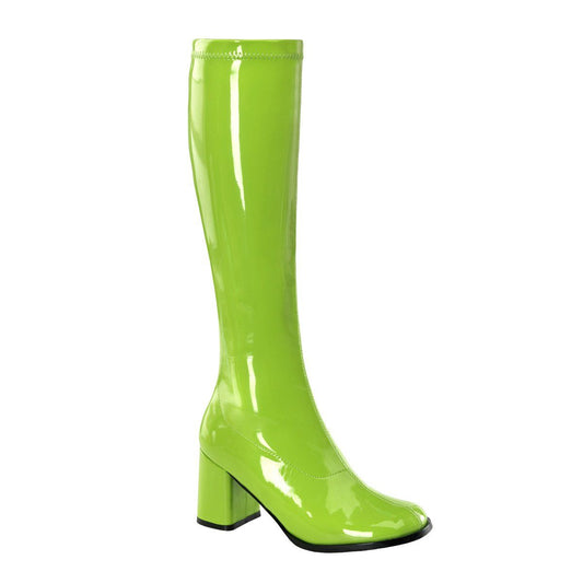 GOGO-300 Lime Green Stretch Patent Funtasma