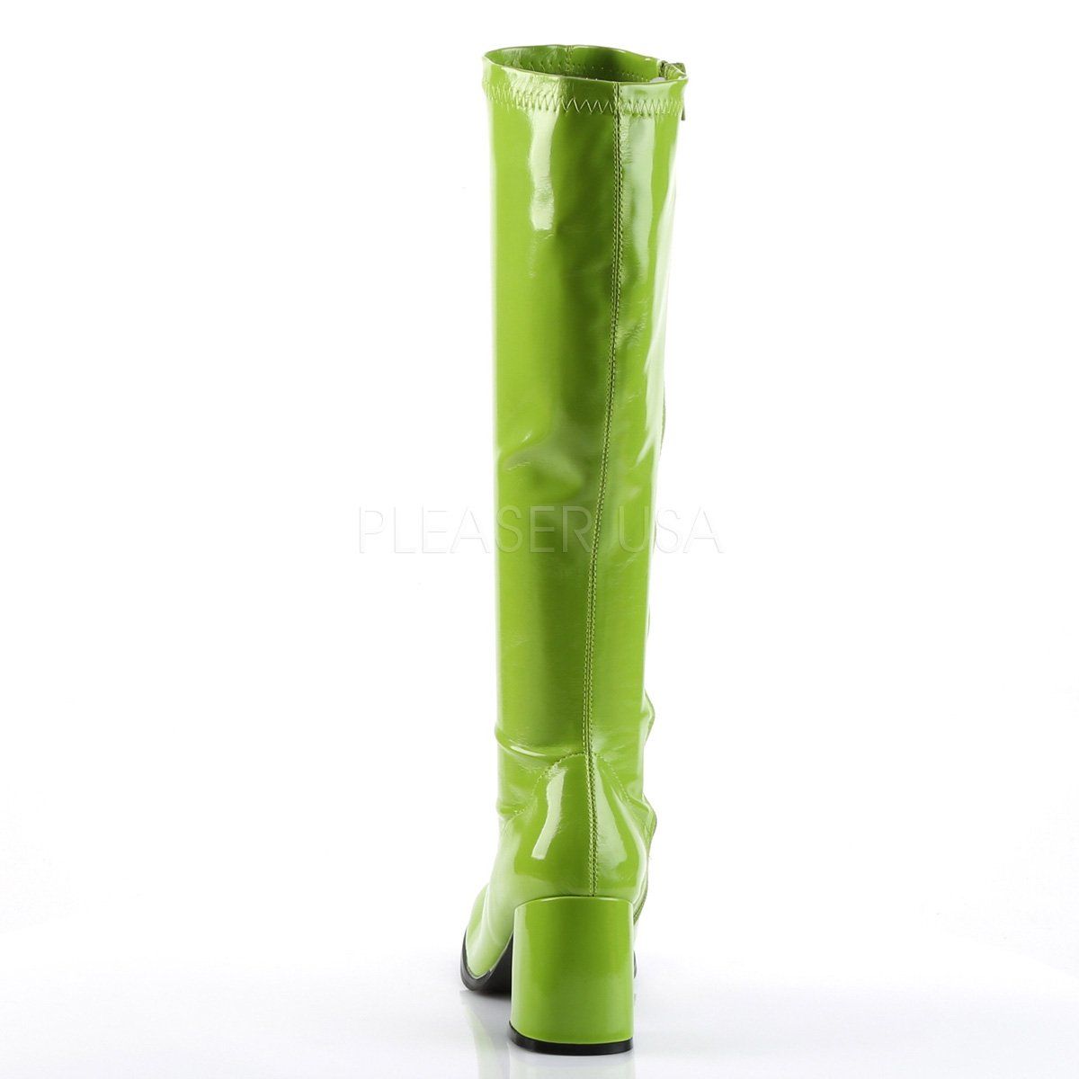 GOGO-300 Lime Green Stretch Patent Funtasma