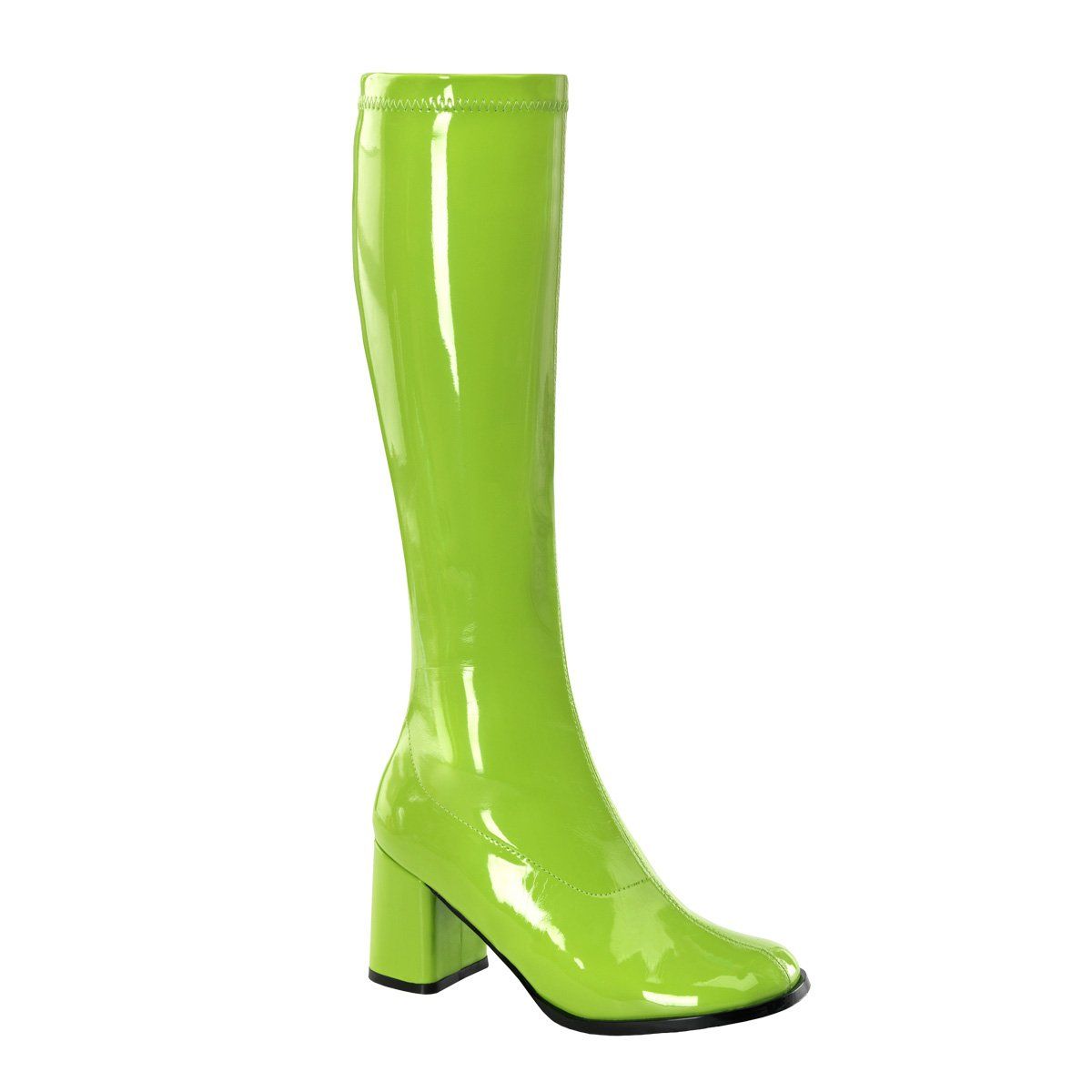 GOGO-300 Lime Green Stretch Patent Funtasma