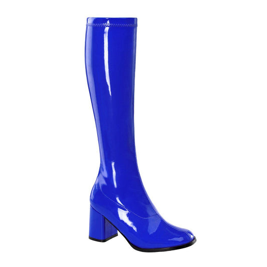 GOGO-300 Navy Blue Stretch Patent Funtasma
