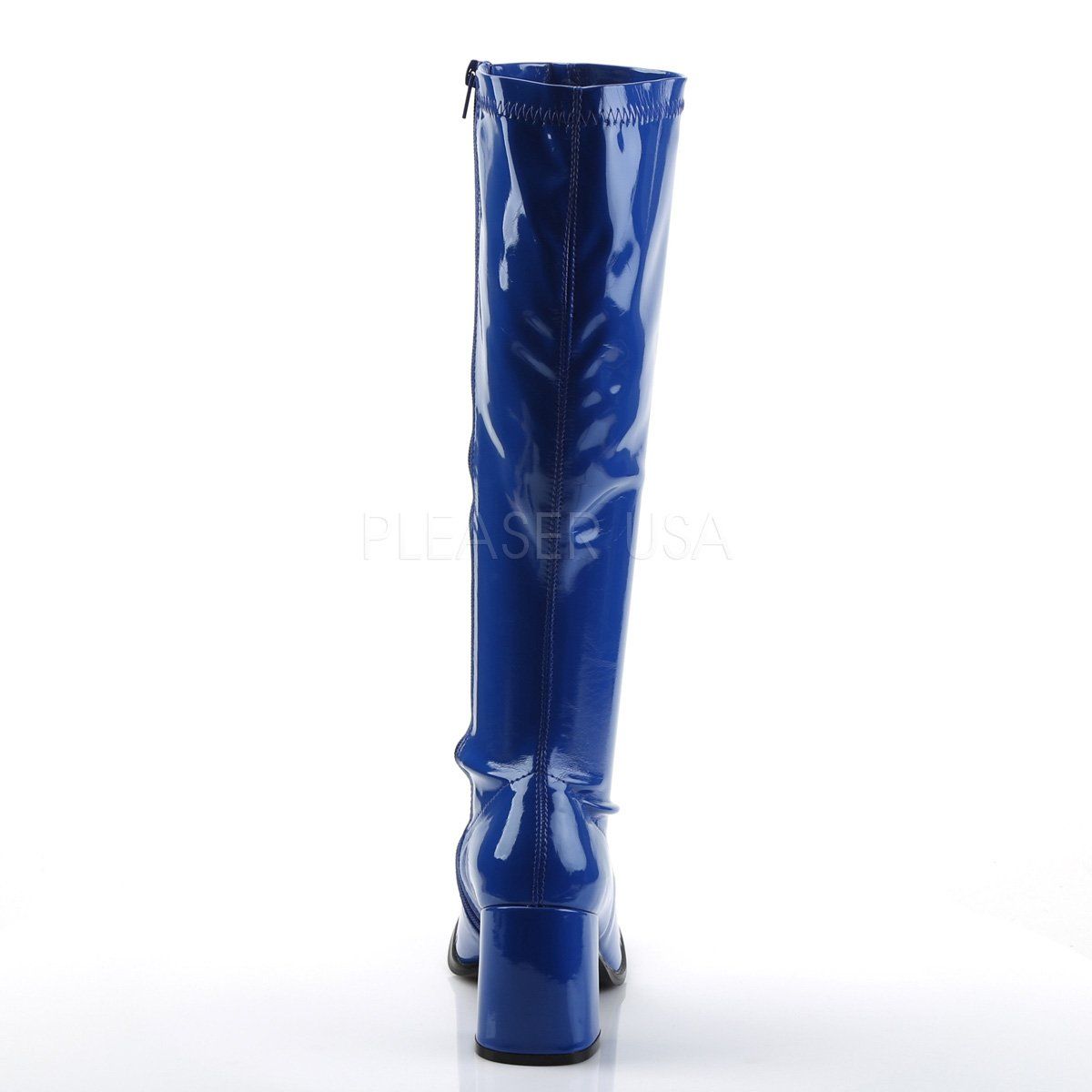 GOGO-300 Navy Blue Stretch Patent Funtasma