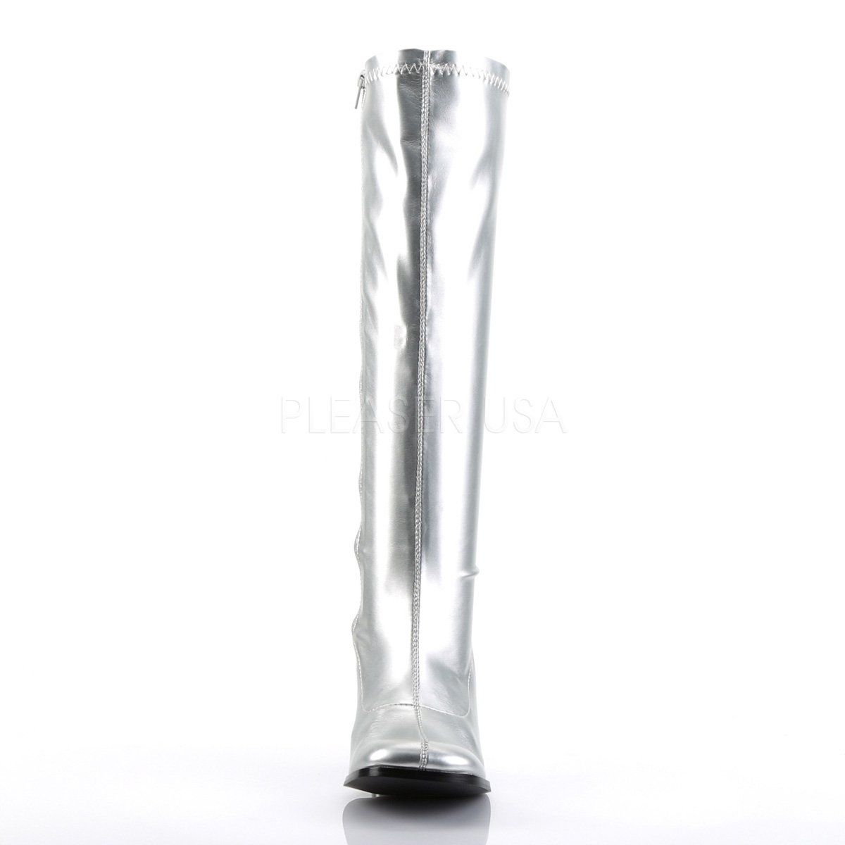 GOGO-300 Silver Metallic Stretch Pu Funtasma