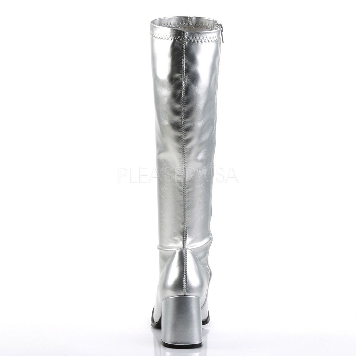 GOGO-300 Silver Metallic Stretch Pu Funtasma