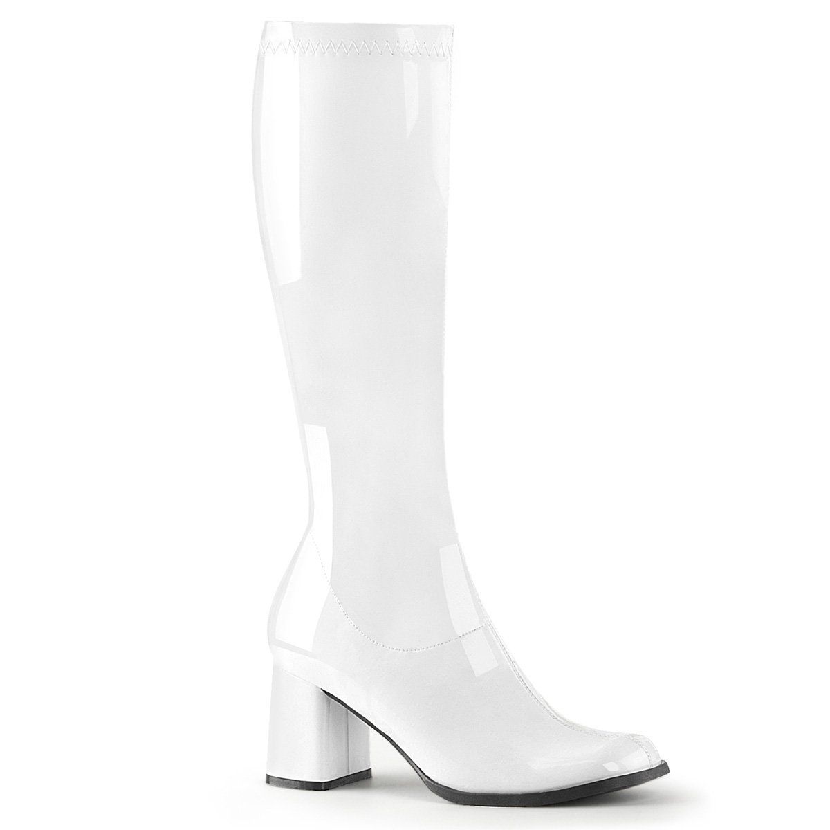 GOGO-300 White Stretch Patent Funtasma