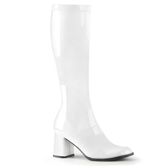 GOGO-300 White Stretch Patent Funtasma