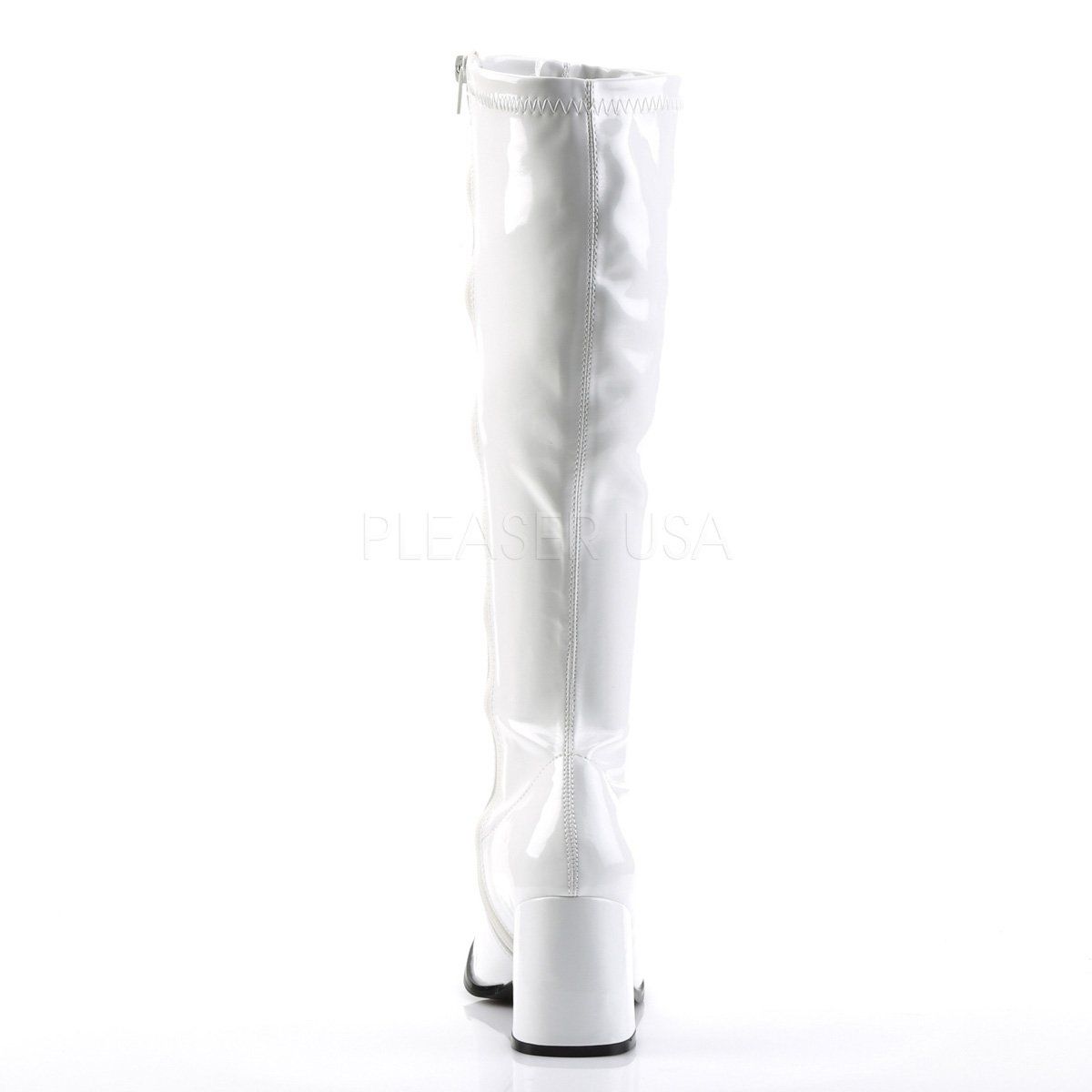 GOGO-300 White Stretch Patent Funtasma