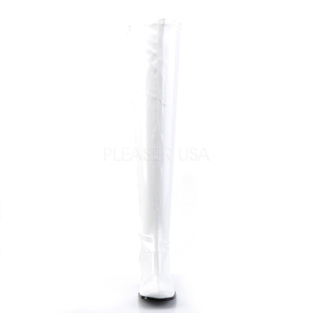 GOGO-3000 White Stretch Patent Funtasma