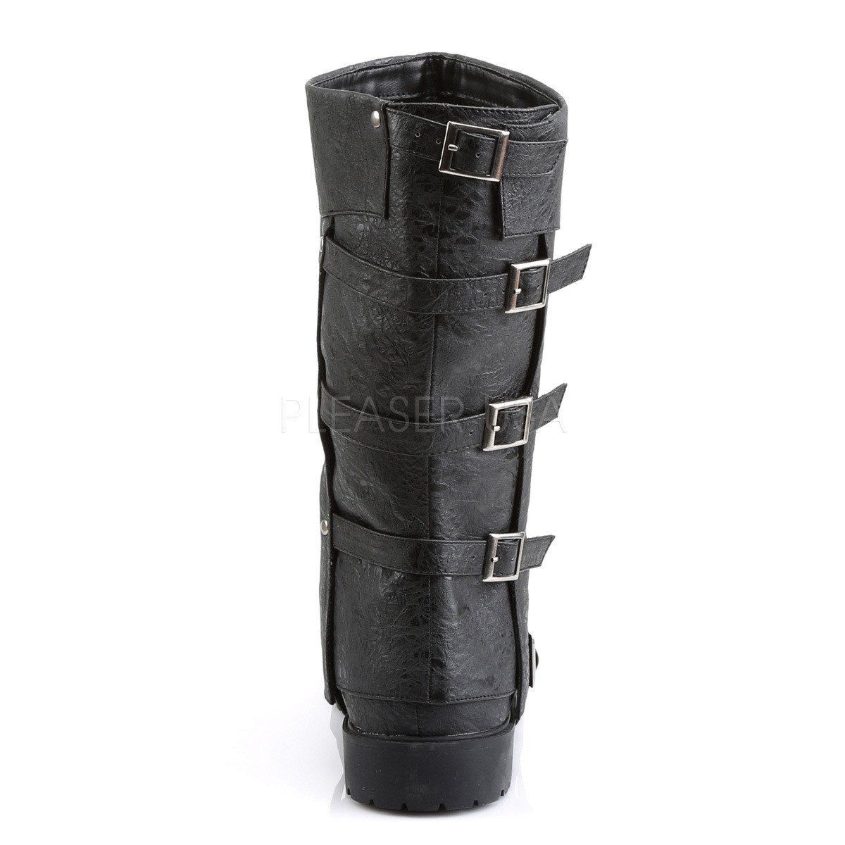 GOTHAM-105 Black Distressed Pu Funtasma