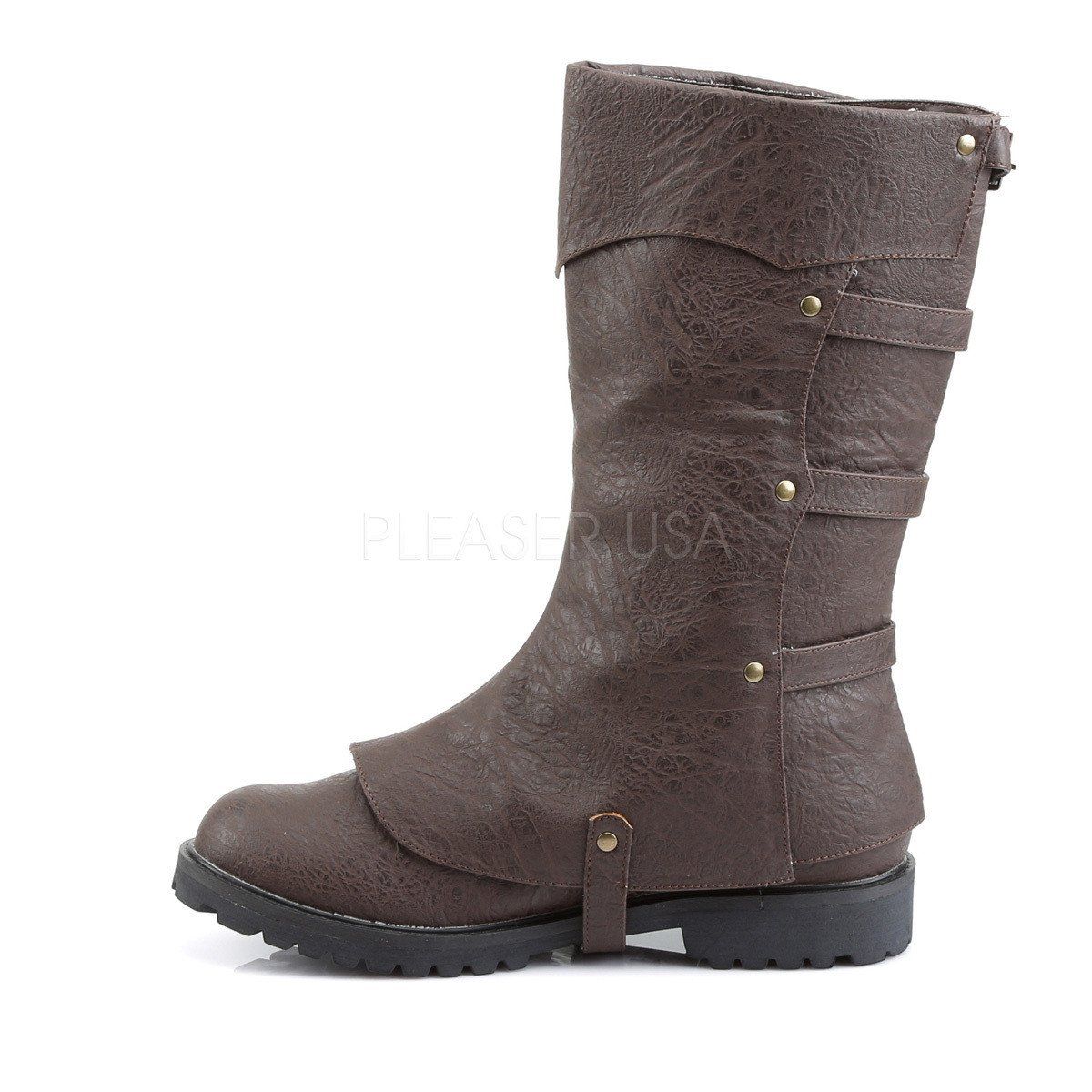 GOTHAM-105 Brown Distressed Pu Funtasma