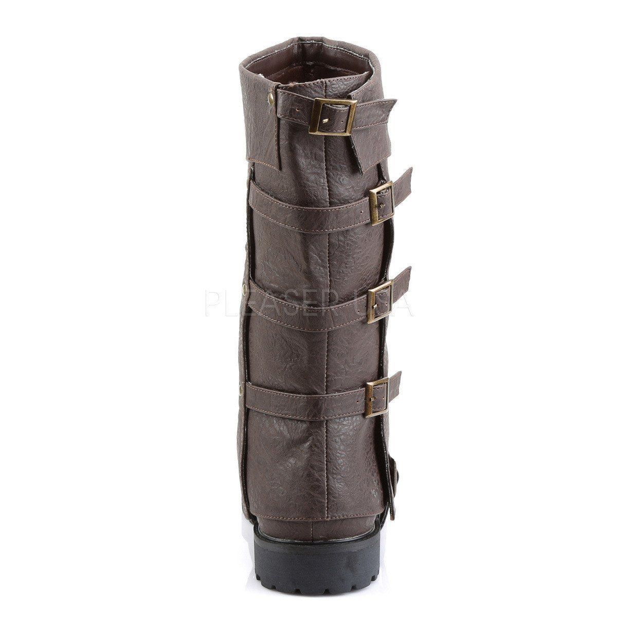 GOTHAM-105 Brown Distressed Pu Funtasma