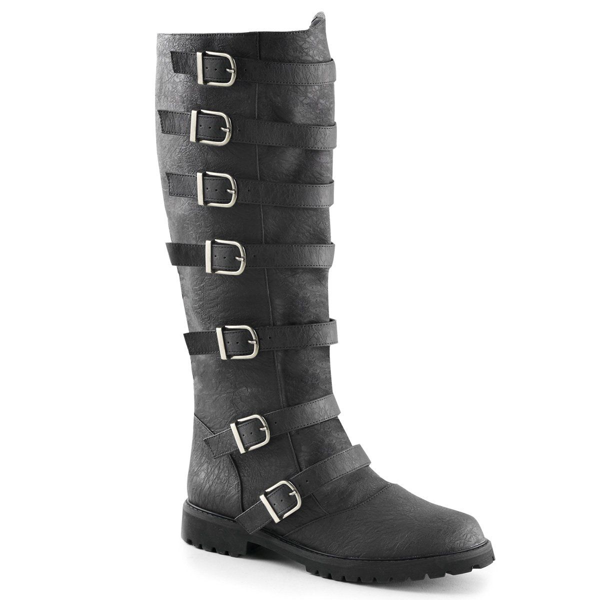 GOTHAM-110 Black Distressed Pu Funtasma