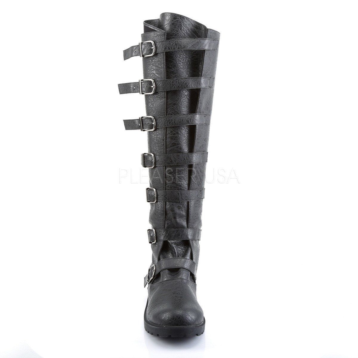 GOTHAM-110 Black Distressed Pu Funtasma