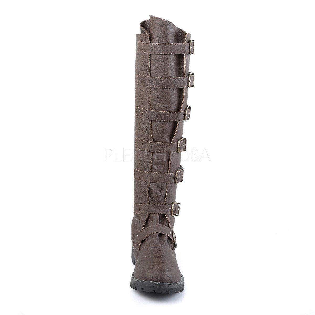 GOTHAM-110 Brown Distressed Pu Funtasma